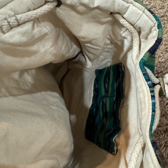 Taaluma Green and Blue Striped Backpack - Picture 4 of 4